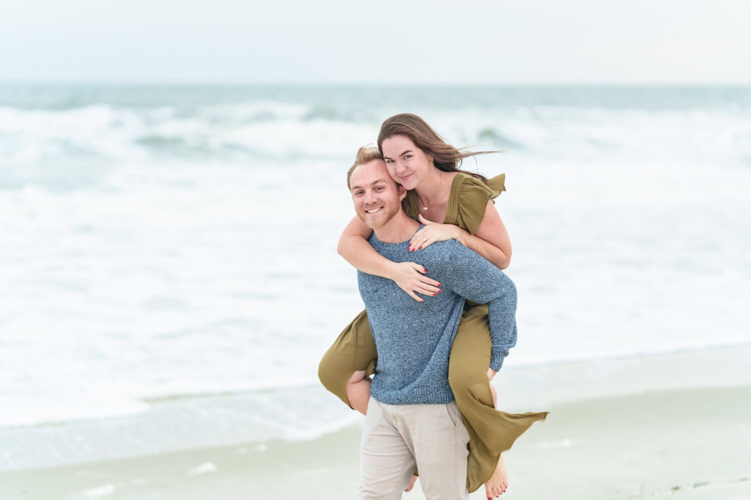 Cute couple on a cloudy day on the beach - Huntington Beach State Park - Pawleys Island