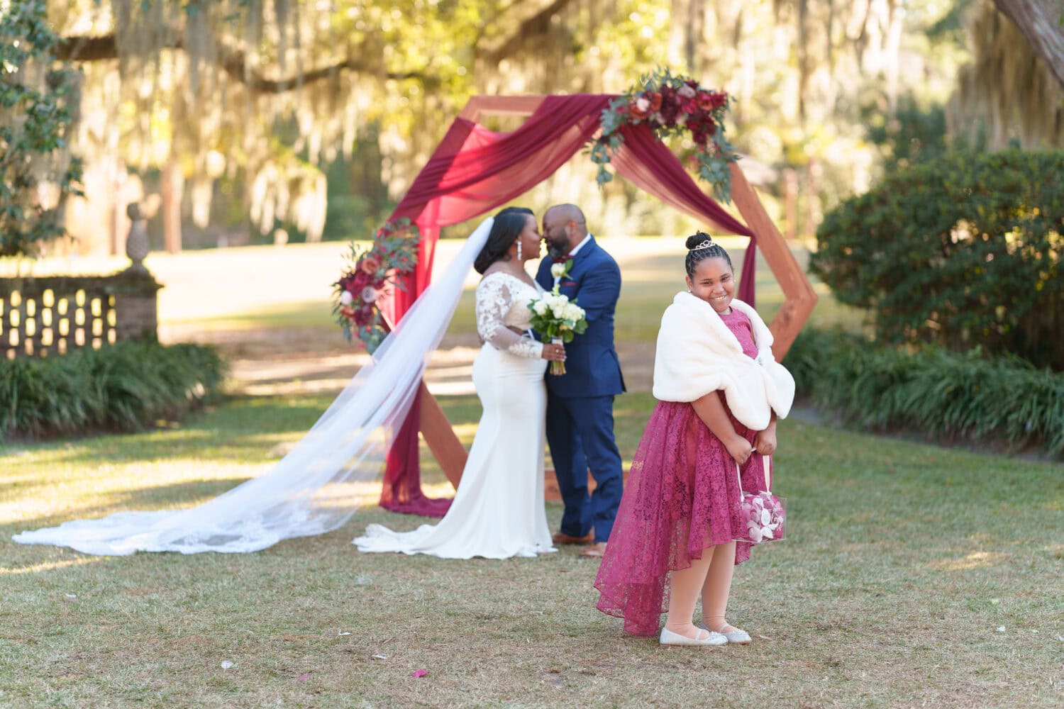 Cute picture with the flowergirl - Wedgefield Country Club