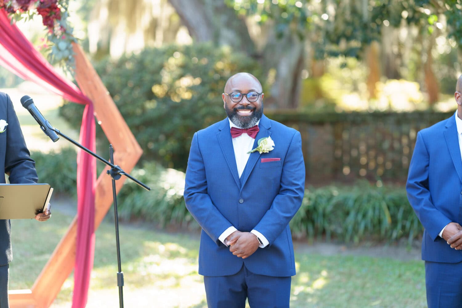 Groom first look with the bride - Wedgefield Country Club