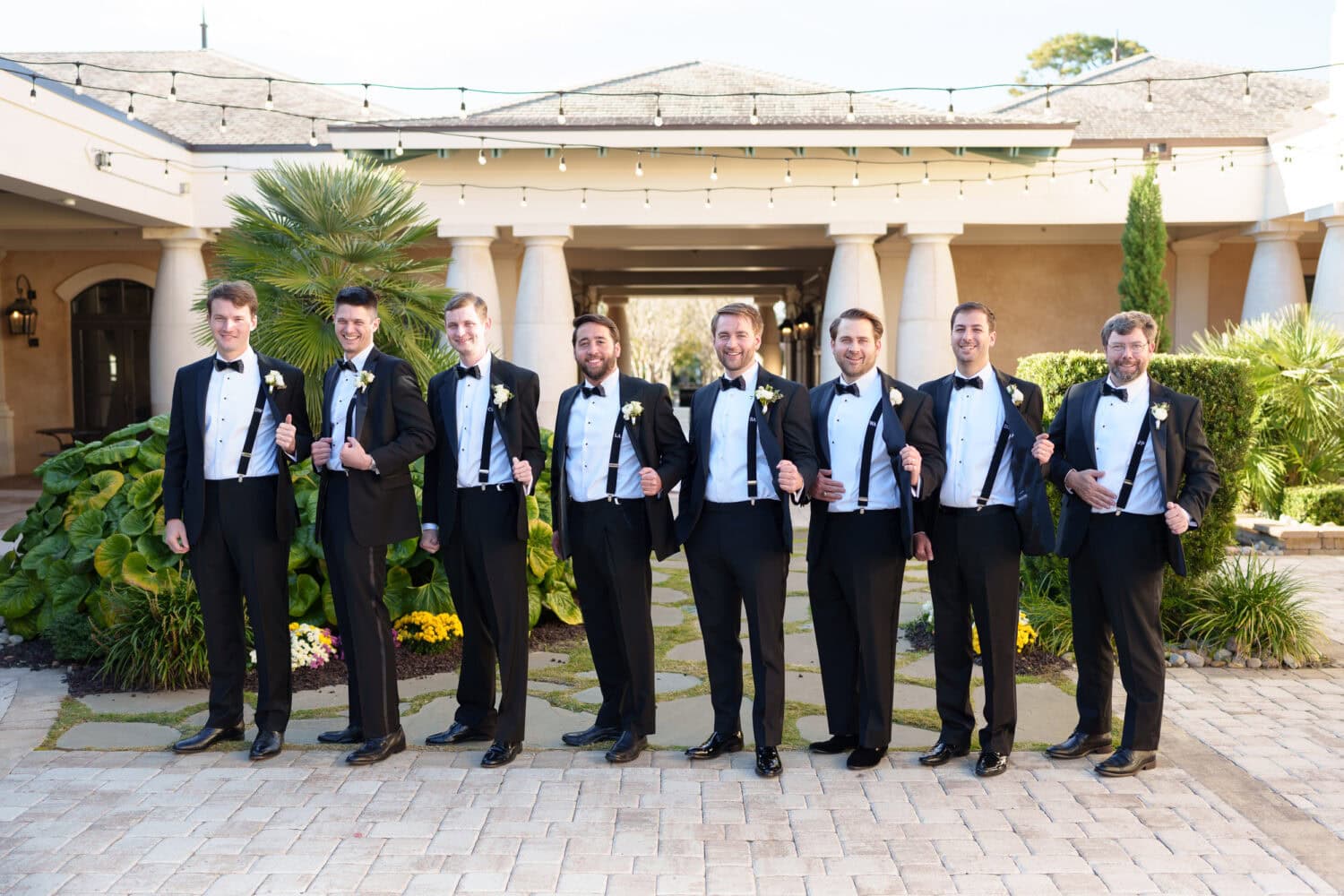 Groomsmen in the courtyard before the ceremony - 21 Main Events - North Myrtle Beach