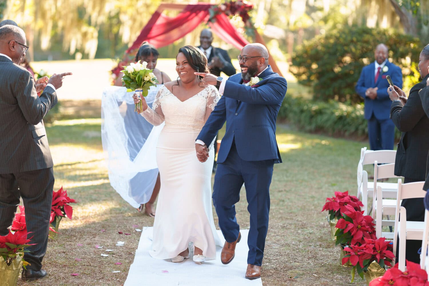 Happy couple after the ceremony - Wedgefield Country Club