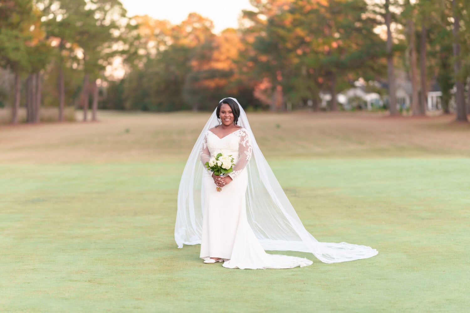 Portraits of the bride on the golf course - Wedgefield Country Club