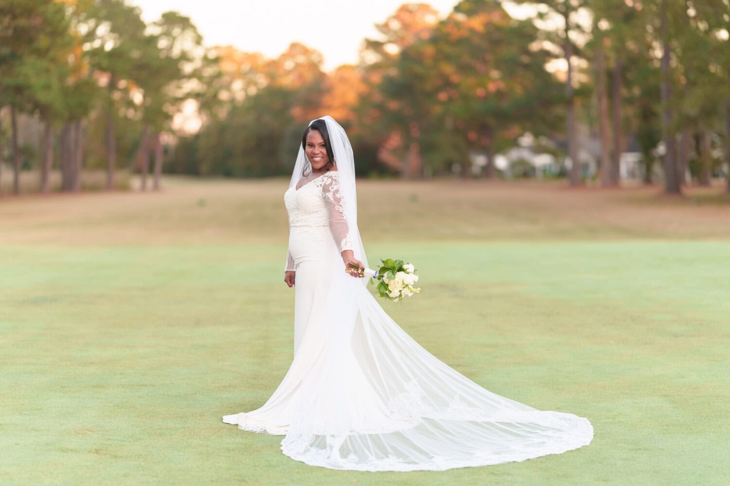 Portraits of the bride on the golf course - Wedgefield Country Club