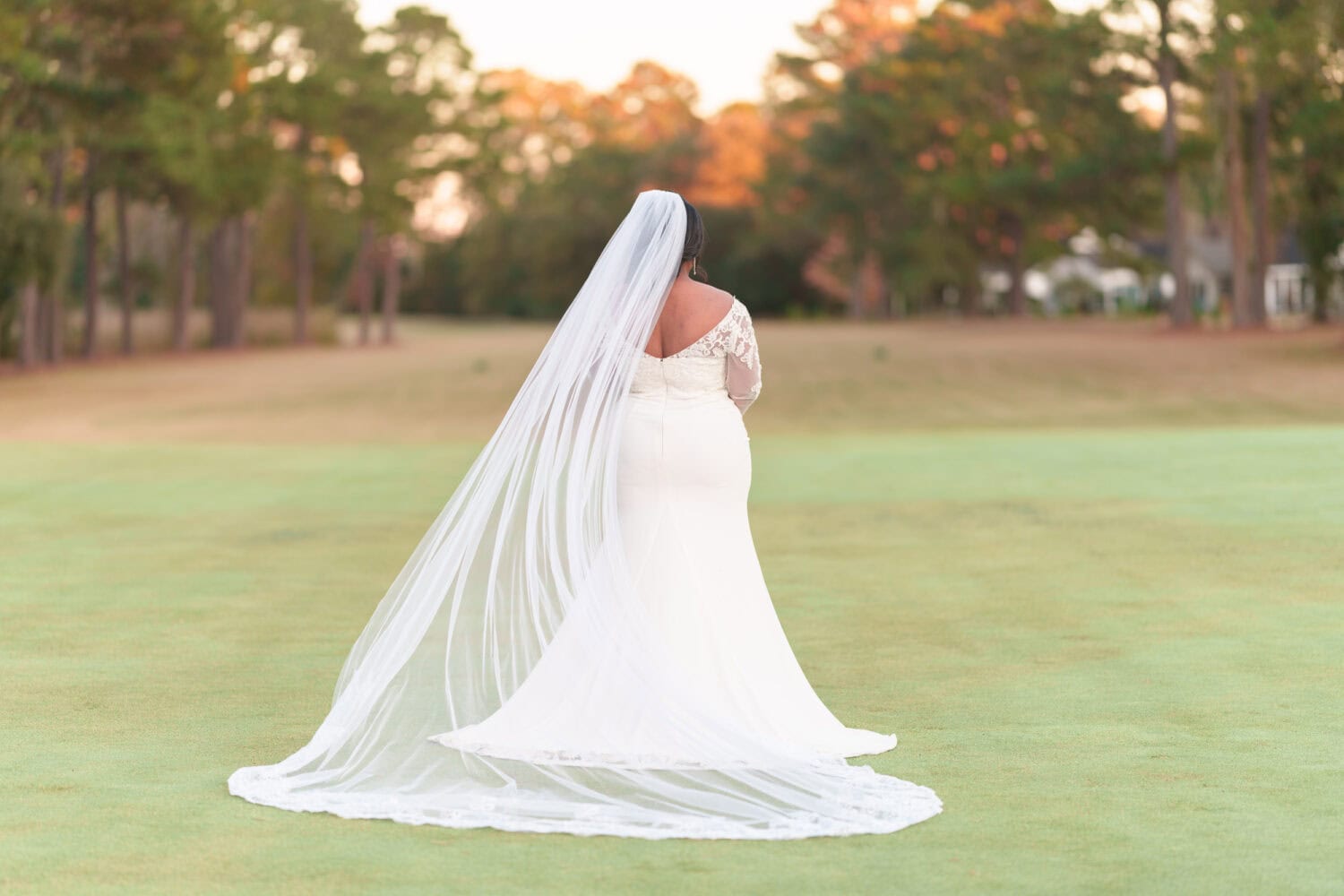 Portraits of the bride on the golf course - Wedgefield Country Club