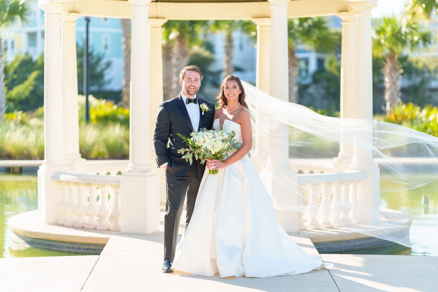 Portraits with the bride and groom at the gazebo before the ceremony - 21 Main Events - North Myrtle Beach