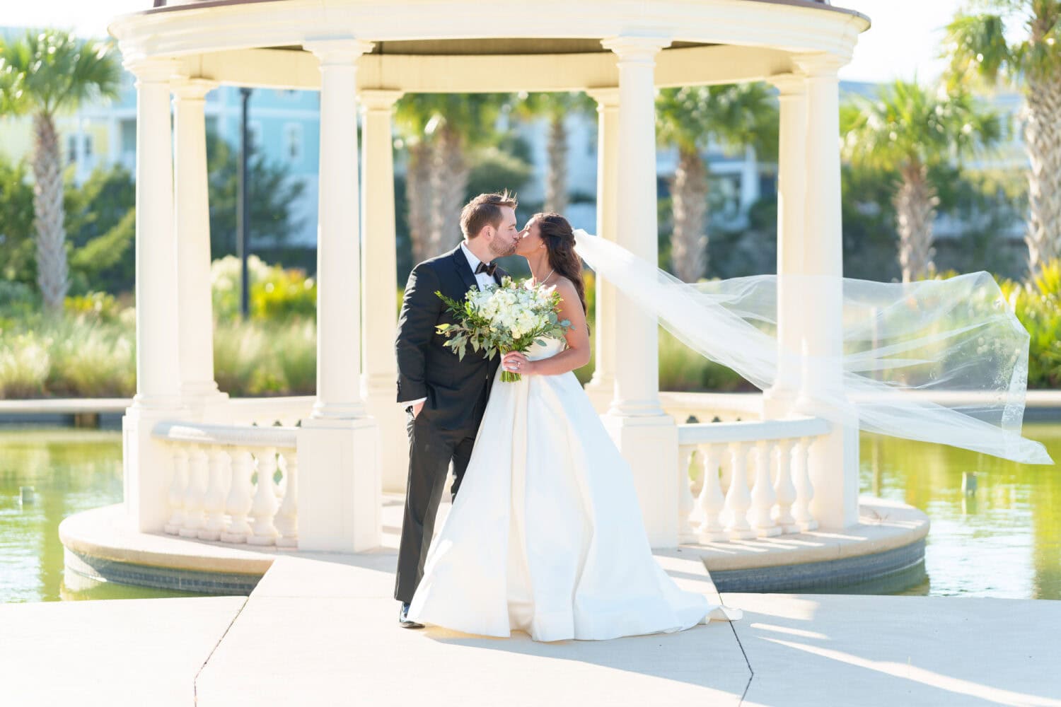 Portraits with the bride and groom at the gazebo before the ceremony - 21 Main Events - North Myrtle Beach