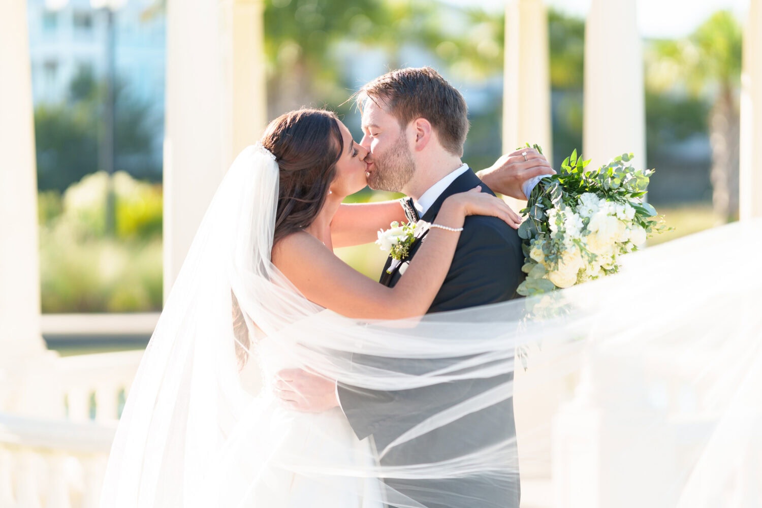 Portraits with the bride and groom at the gazebo before the ceremony - 21 Main Events - North Myrtle Beach