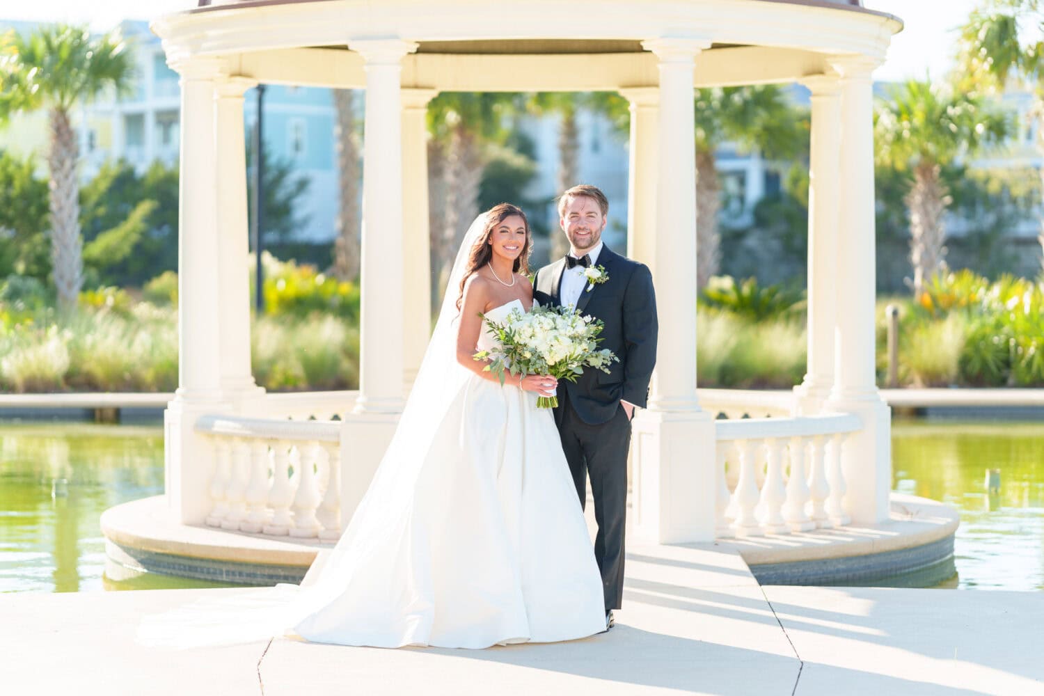 Portraits with the bride and groom at the gazebo before the ceremony - 21 Main Events - North Myrtle Beach