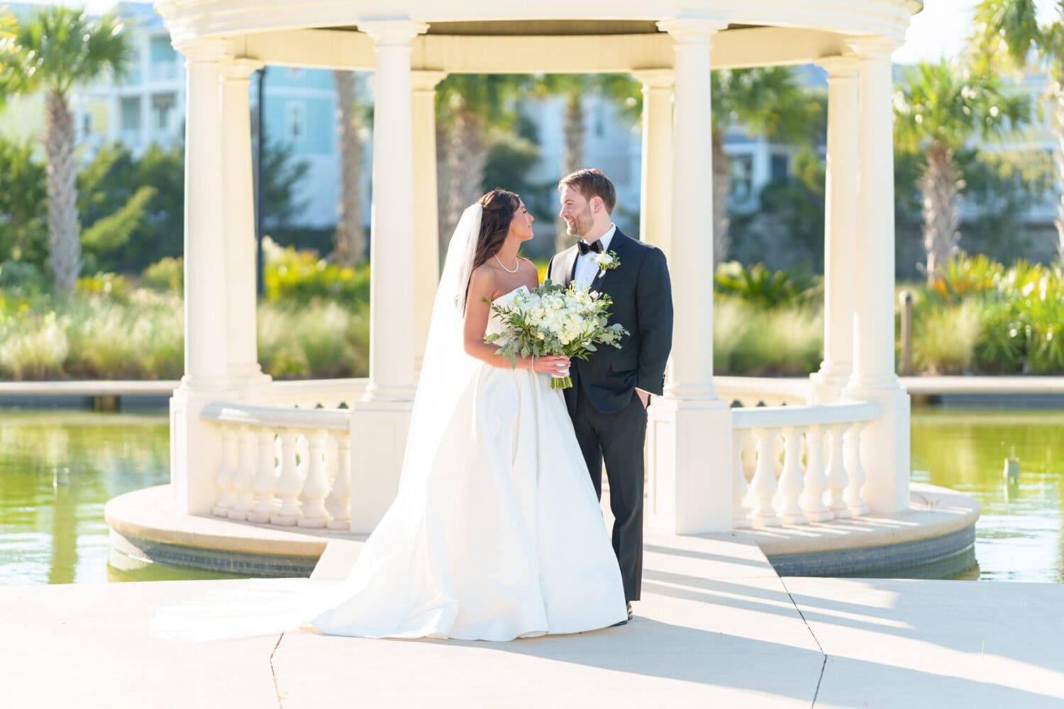 Portraits with the bride and groom at the gazebo before the ceremony - 21 Main Events - North Myrtle Beach