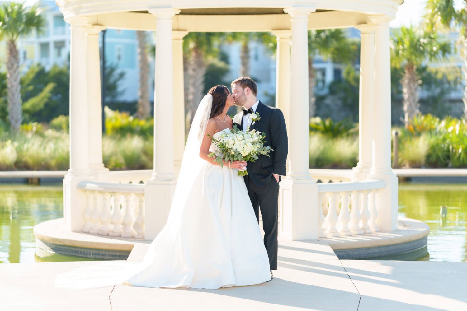 Portraits with the bride and groom at the gazebo before the ceremony - 21 Main Events - North Myrtle Beach