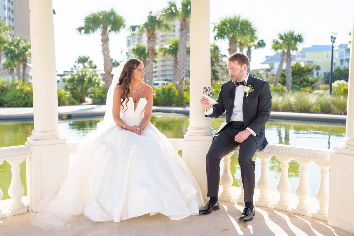 Portraits with the bride and groom at the gazebo before the ceremony - 21 Main Events - North Myrtle Beach