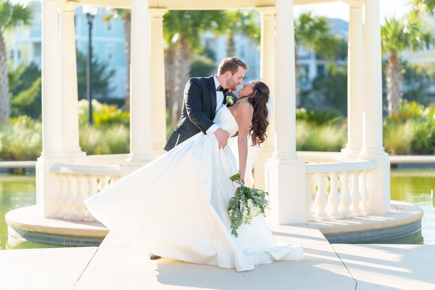 Portraits with the bride and groom at the gazebo before the ceremony - 21 Main Events - North Myrtle Beach