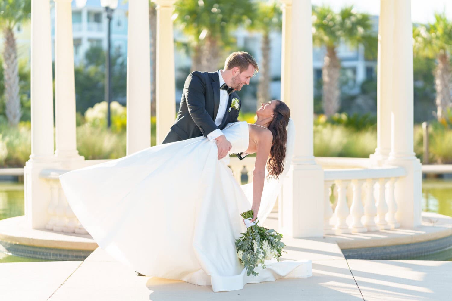 Portraits with the bride and groom at the gazebo before the ceremony - 21 Main Events - North Myrtle Beach