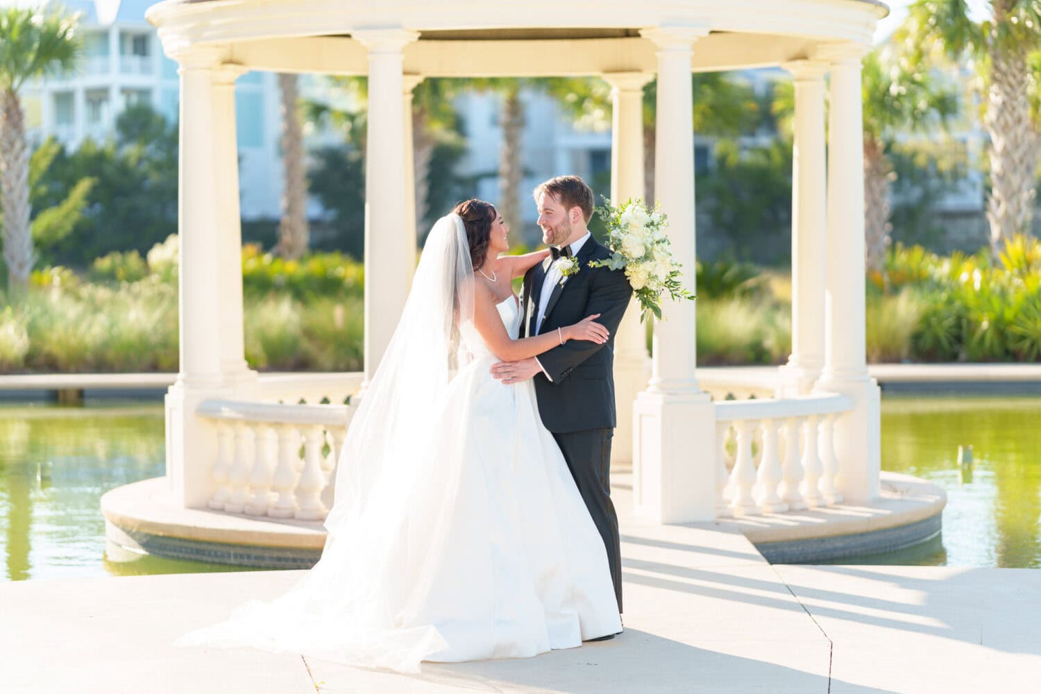 Portraits with the bride and groom at the gazebo before the ceremony - 21 Main Events - North Myrtle Beach