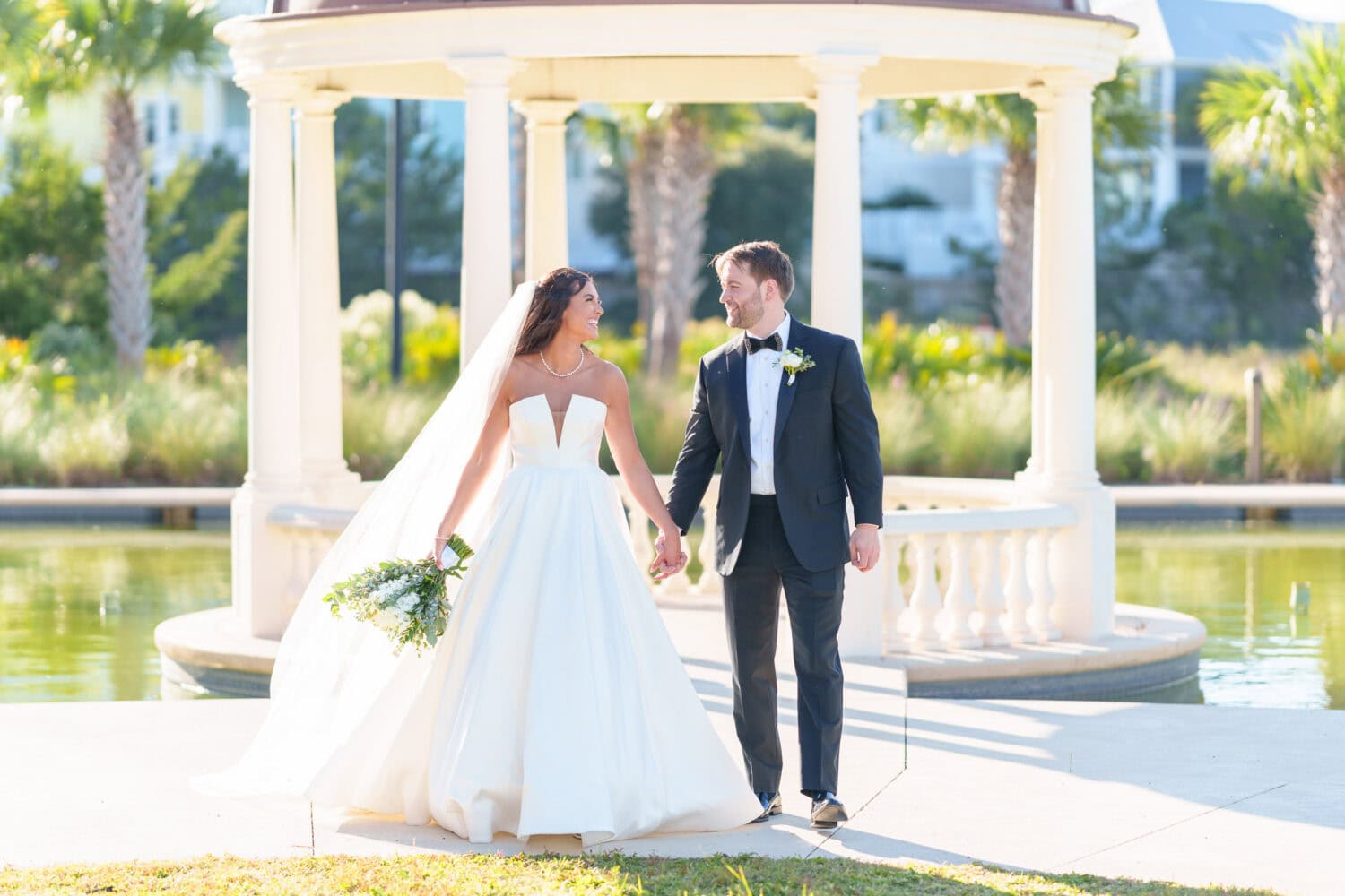 Portraits with the bride and groom at the gazebo before the ceremony - 21 Main Events - North Myrtle Beach