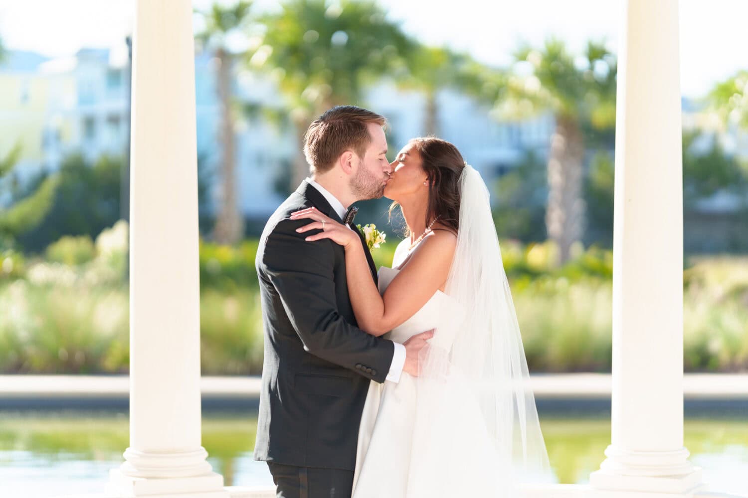 Portraits with the bride and groom at the gazebo before the ceremony - 21 Main Events - North Myrtle Beach