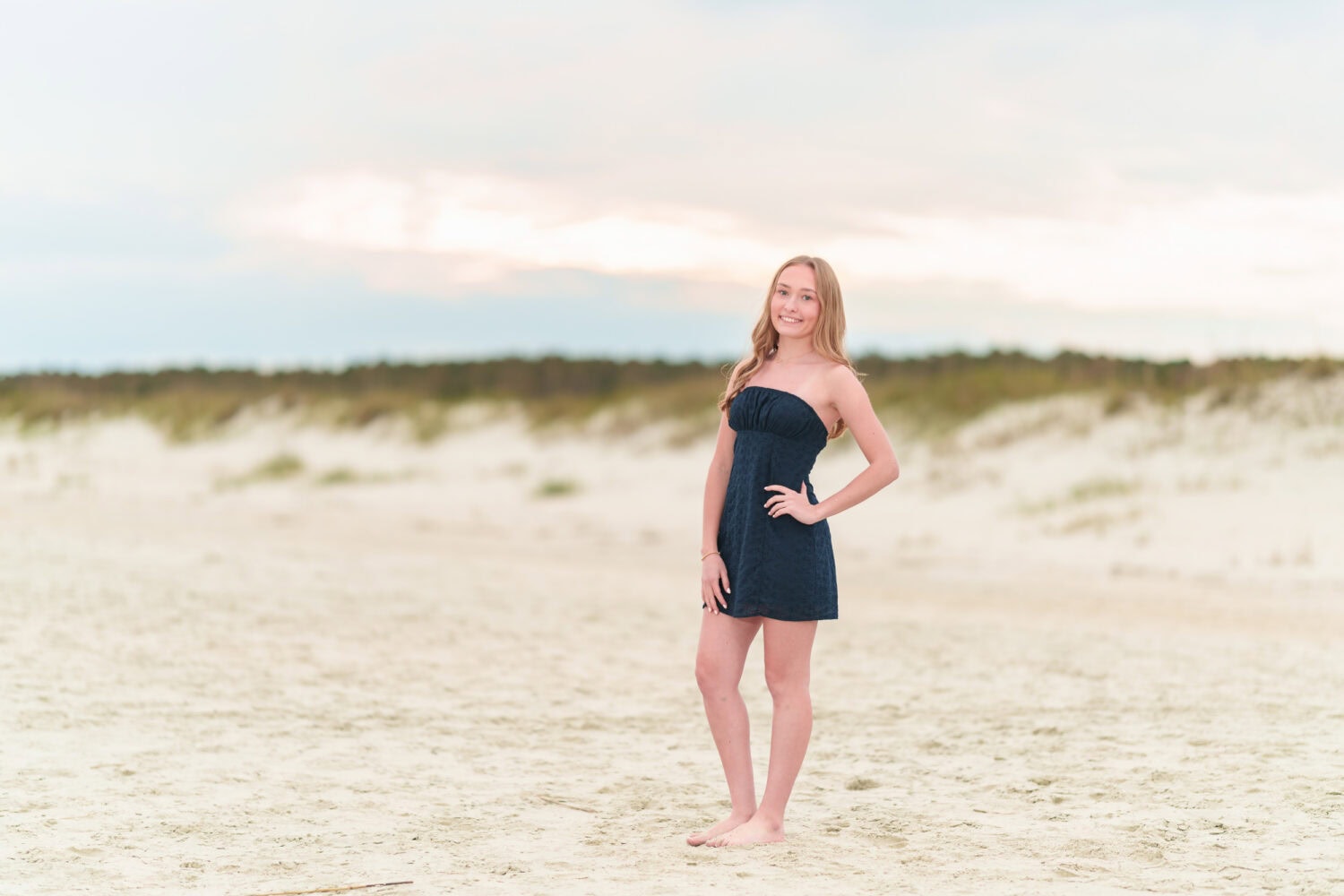 Senior girl in a black dress - Huntington Beach State Park - Pawleys Island