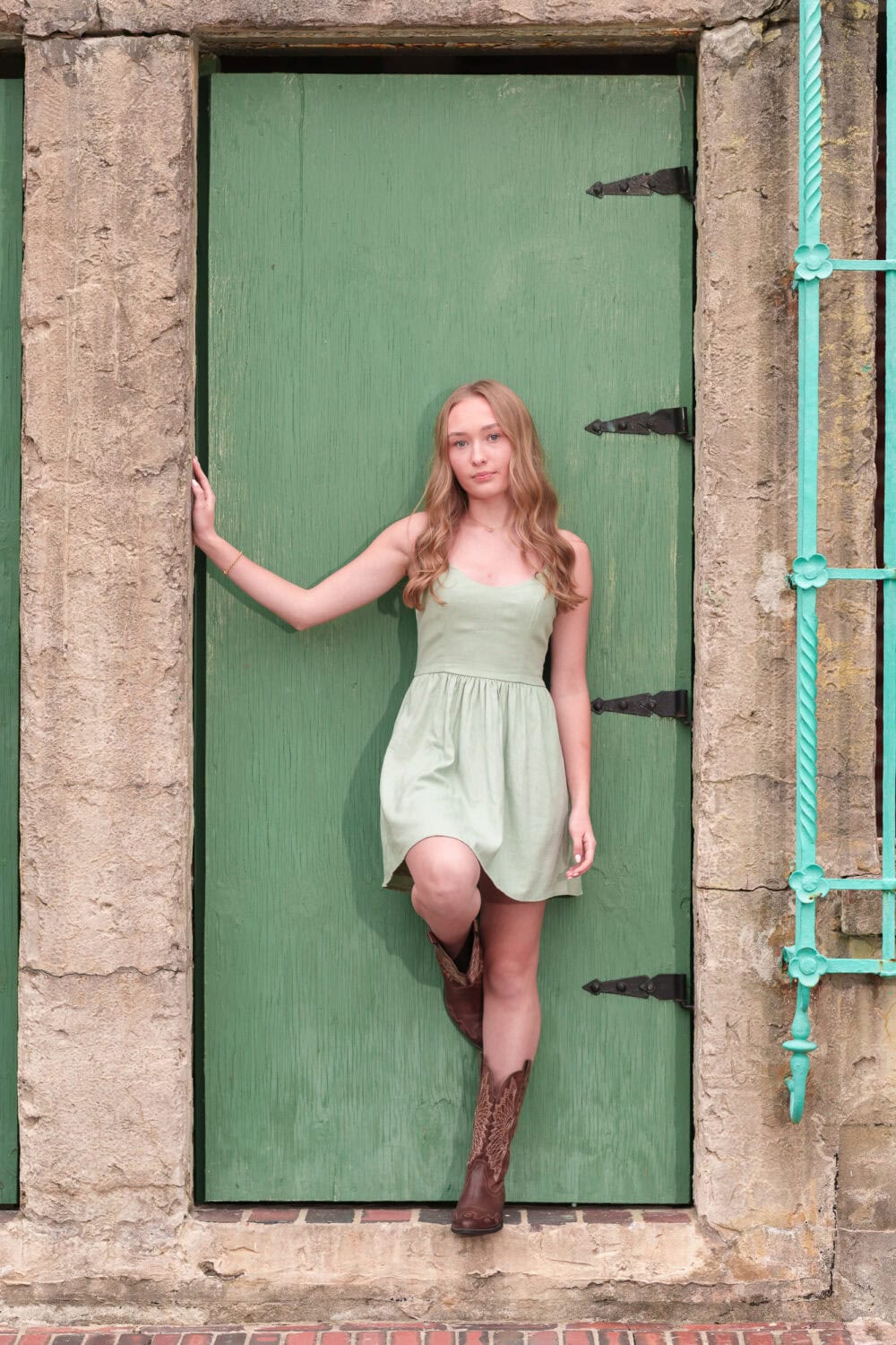 Senior girl showing off cowboy boots - Huntington Beach State Park - Pawleys Island