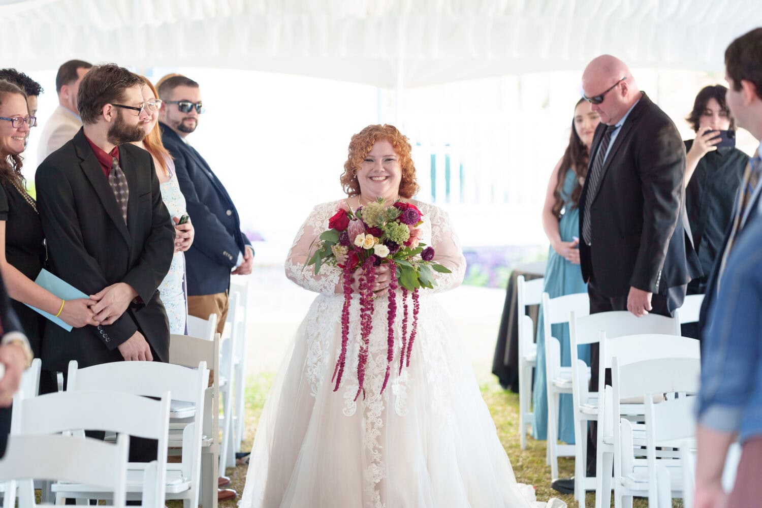 Bride walking to the ceremony - The Cypress Inn - Conway, SC