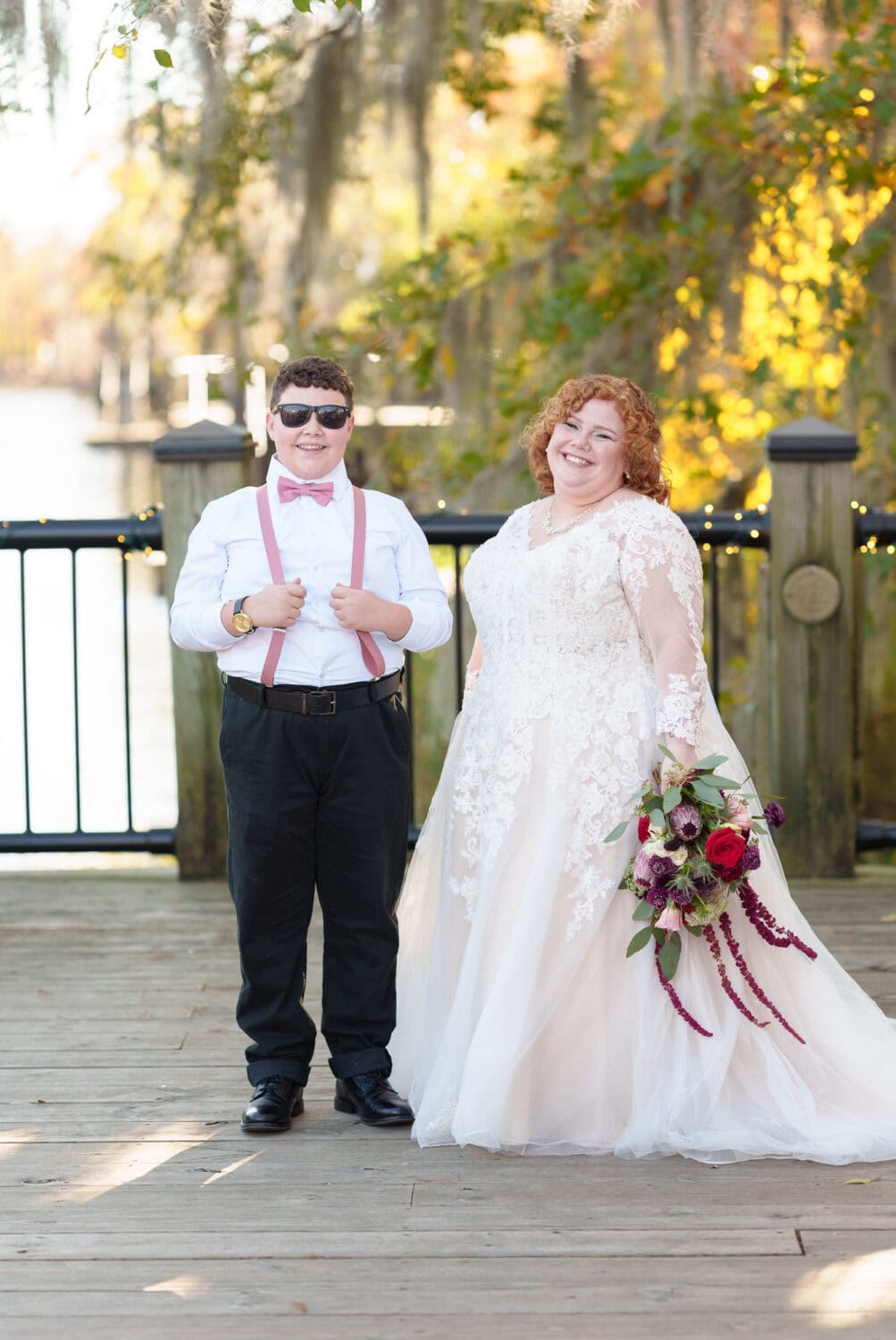 Bride with nephew - The Cypress Inn - Conway, SC