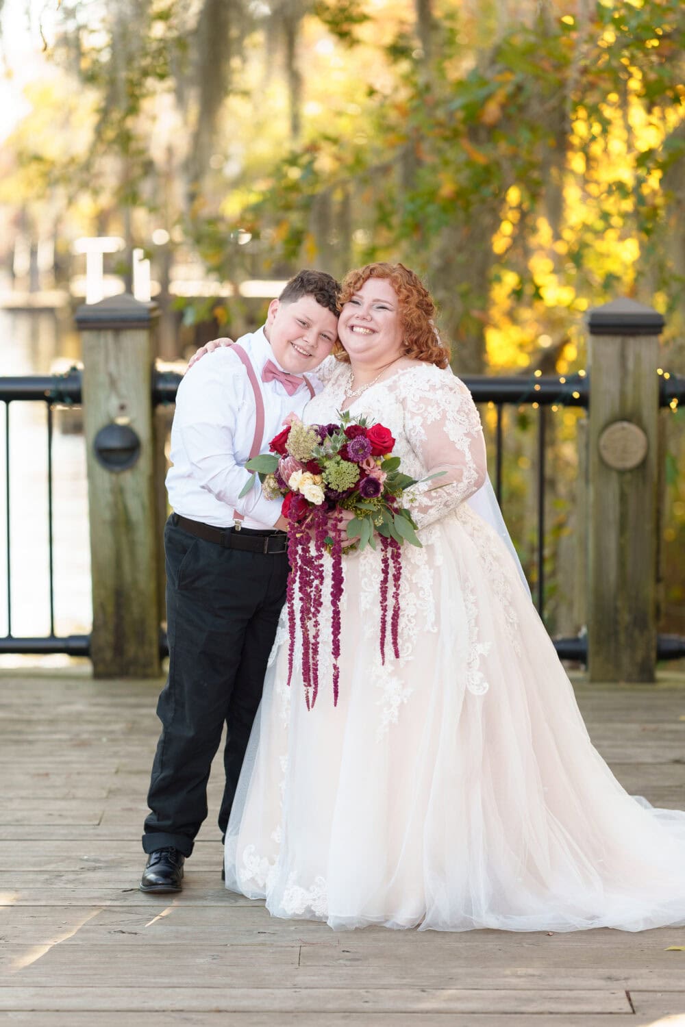 Bride with nephew - The Cypress Inn - Conway, SC