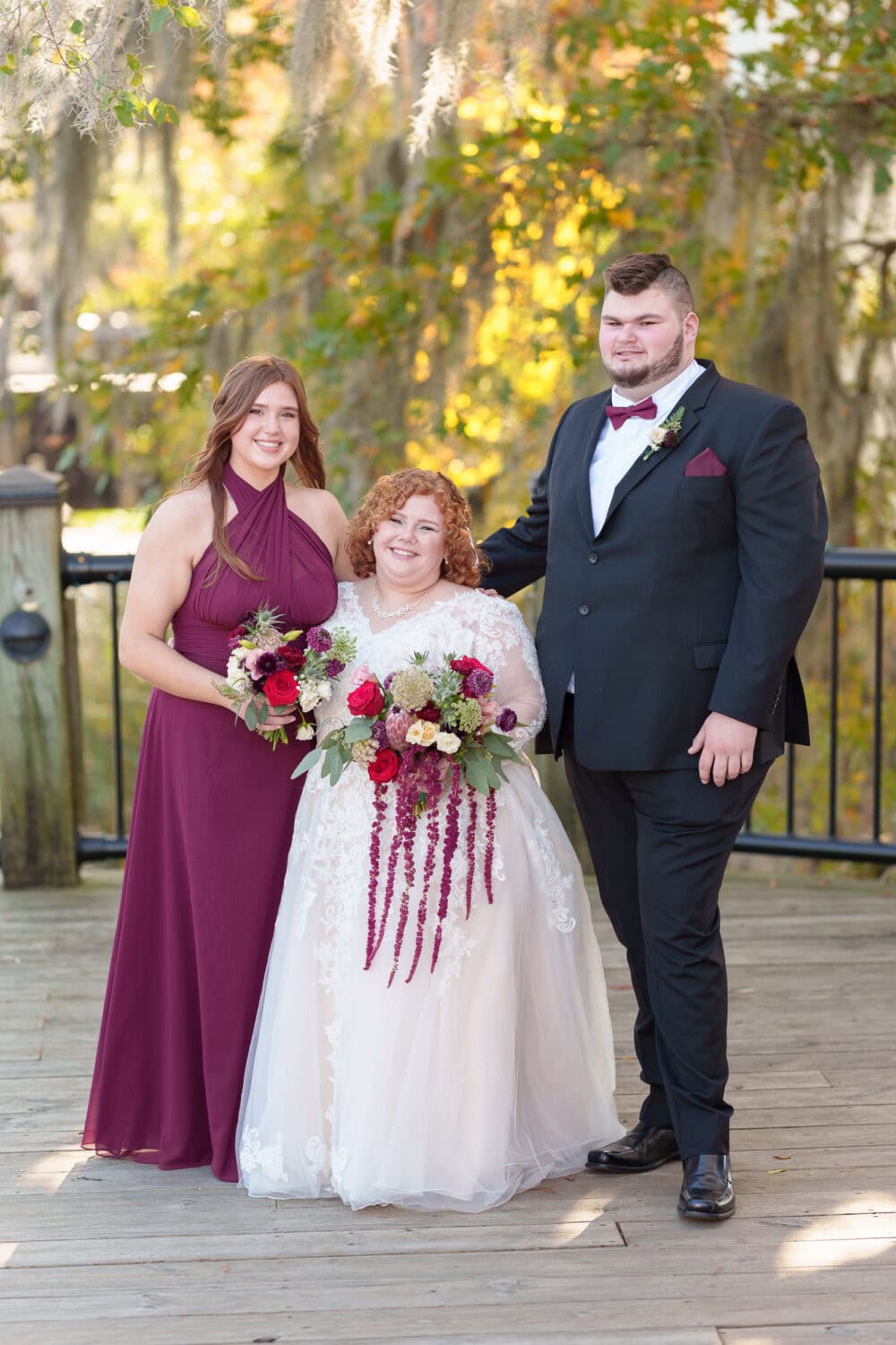 Bride with siblings - The Cypress Inn - Conway, SC