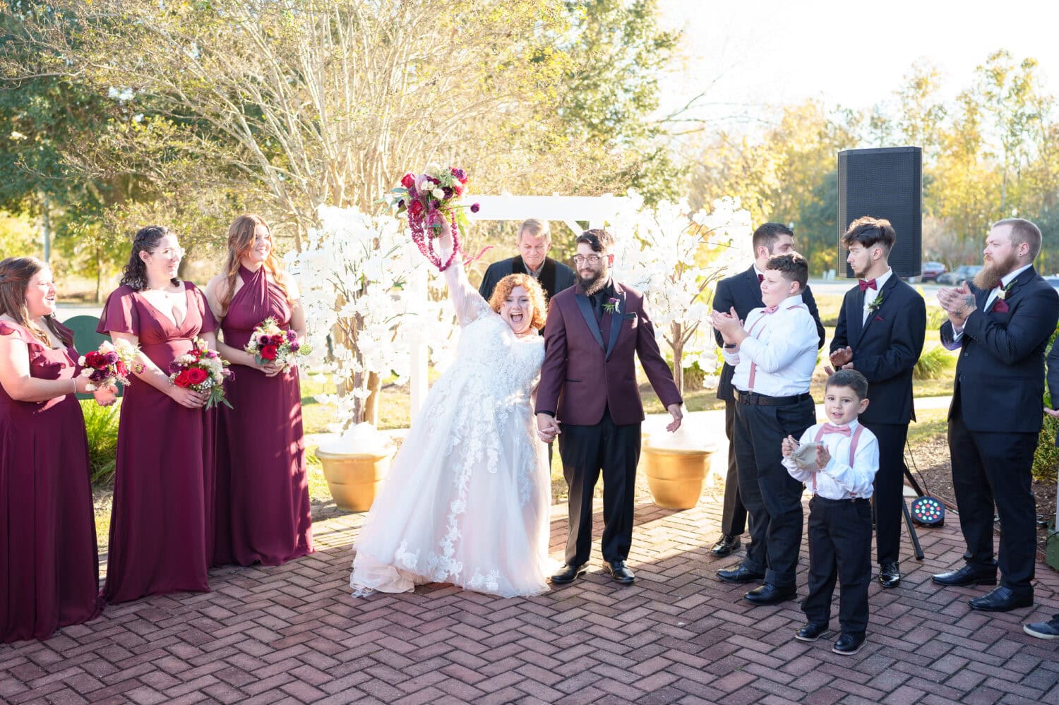 Cheers after the wedding - The Cypress Inn - Conway, SC