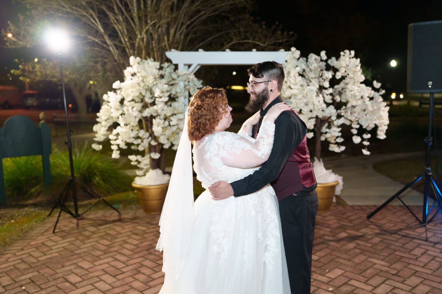 Dancing on the patio after dark - The Cypress Inn - Conway, SC