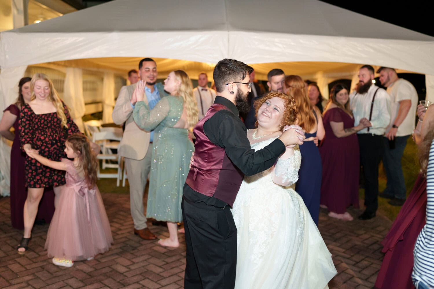 Dancing on the patio after dark - The Cypress Inn - Conway, SC