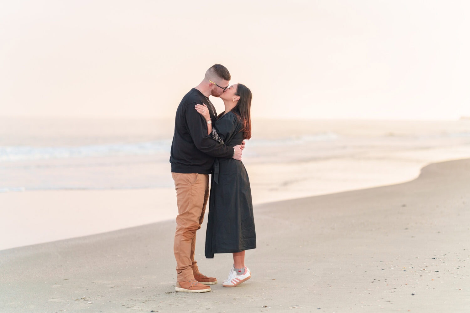 Engagement pictures after the Myrtle Beach snow - Garden City Beach