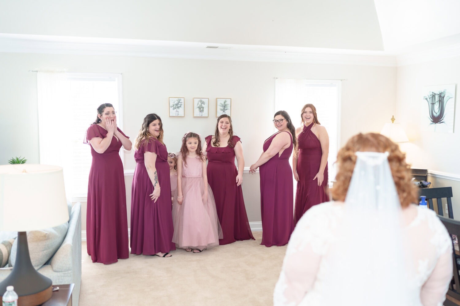 First look with the bridesmaids - The Cypress Inn - Conway, SC