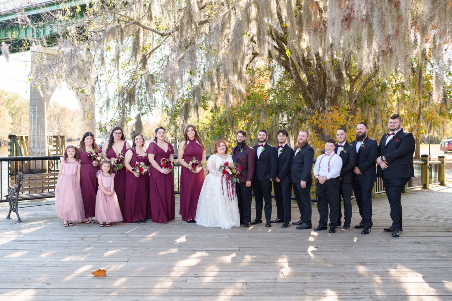 Wedding party under the moss - The Cypress Inn - Conway, SC