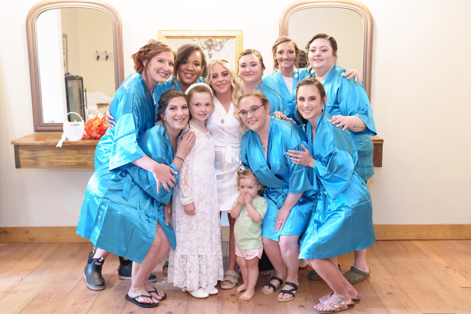 Bridesmaids before the ceremony - Wildhorse at Parker Farms