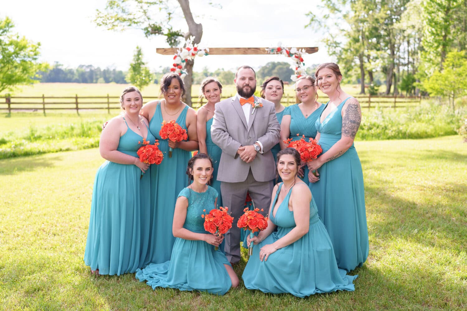 Bridesmaids picking up the groom - Wildhorse at Parker Farms