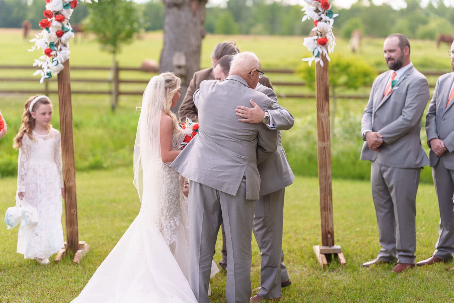 Father giving away the groom - Wildhorse at Parker Farms