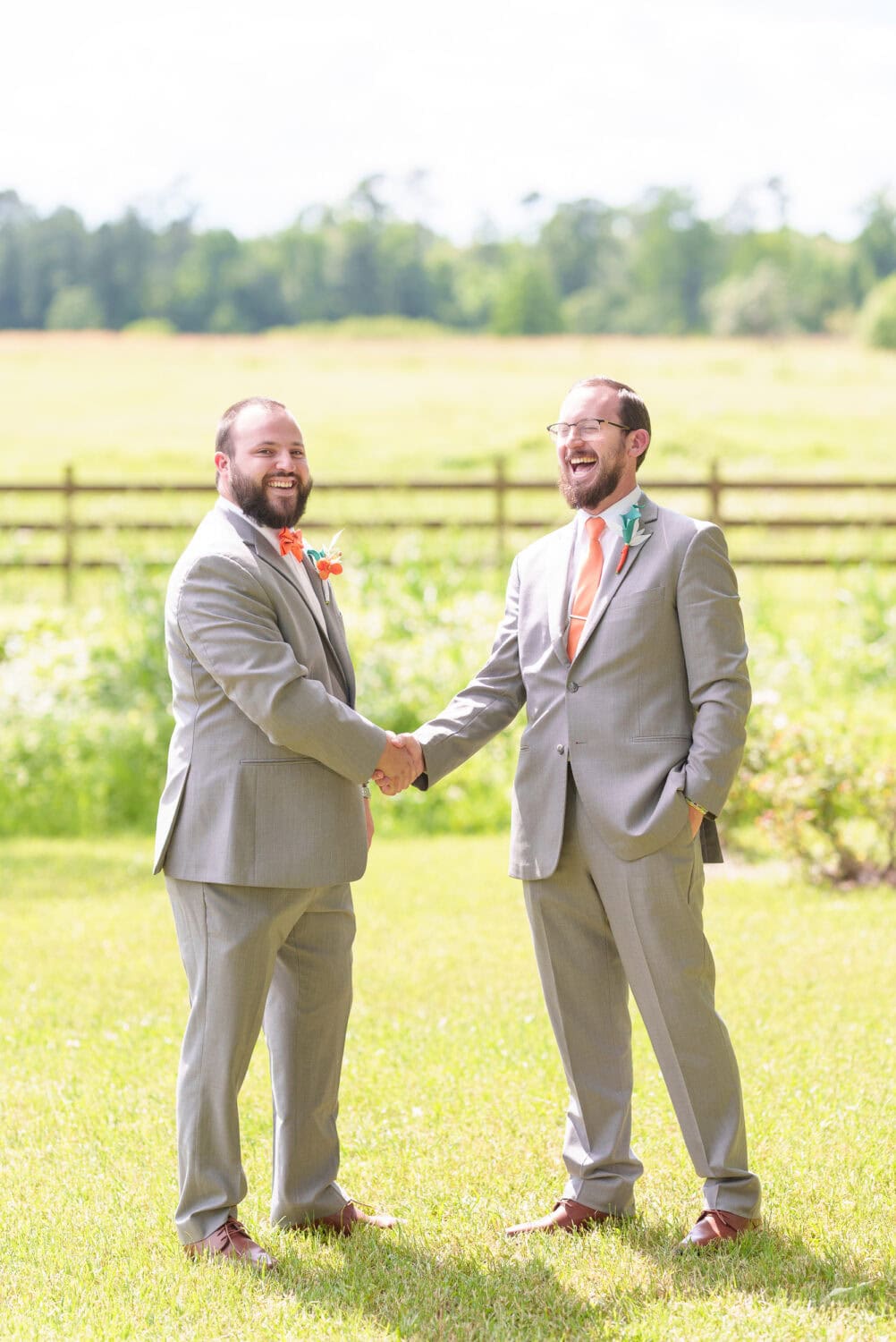 Fun pictures with the groom and groomsmen - Wildhorse at Parker Farms