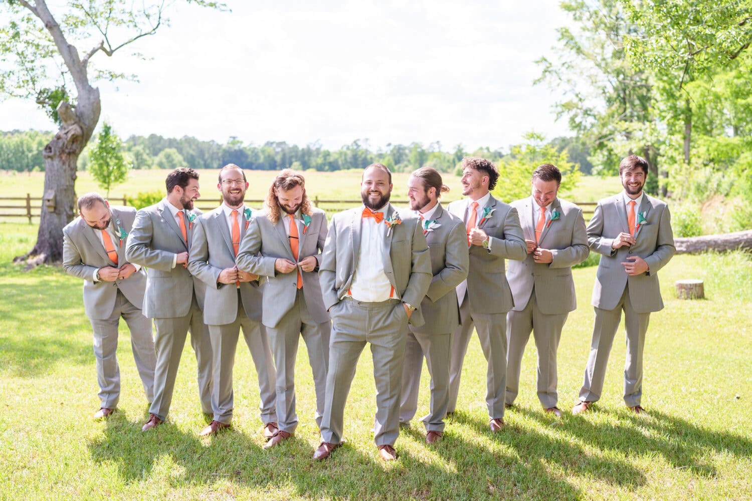 Fun pictures with the groom and groomsmen - Wildhorse at Parker Farms