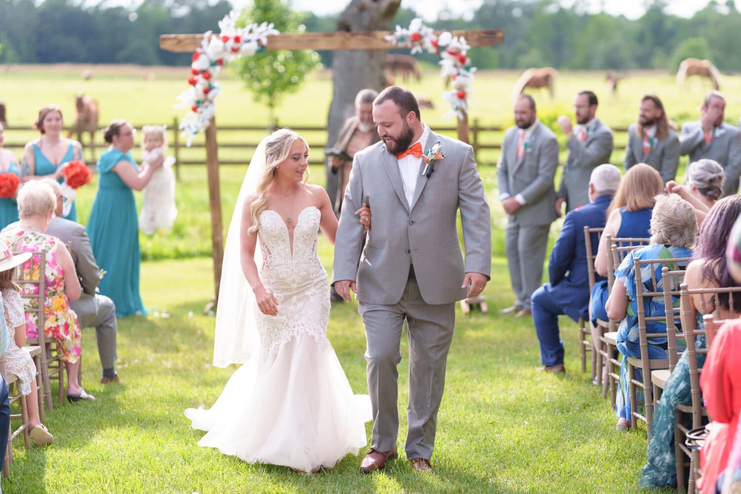 Happy couple after the ceremony - Wildhorse at Parker Farms