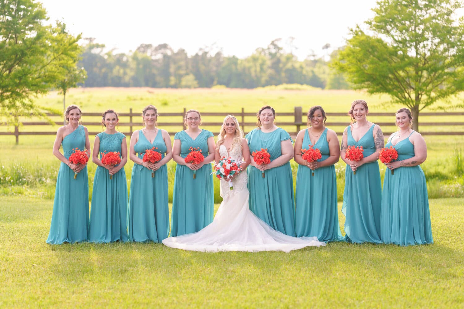 Portraits with bride and bridesmaids - Wildhorse at Parker Farms