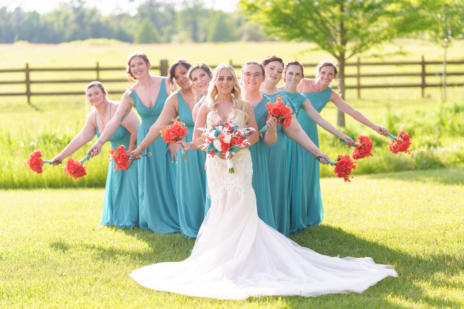 Portraits with bride and bridesmaids - Wildhorse at Parker Farms